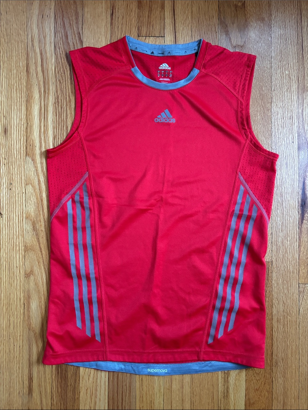 adidas Supernova Red Sleeveless Athletic Sleeveless Top Medium